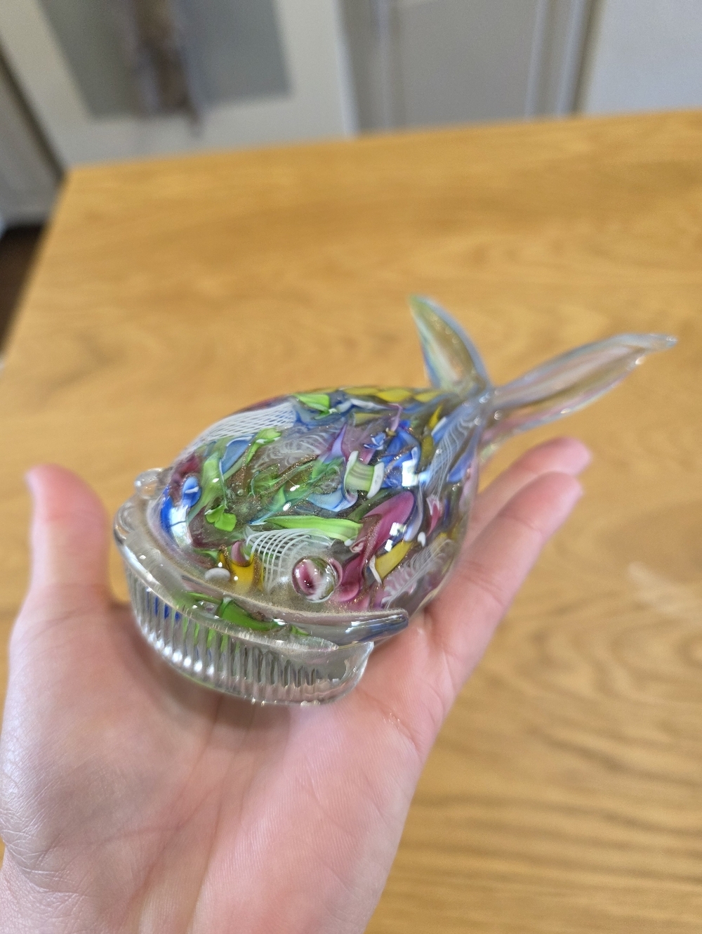 Vintage Murano Tutti Frutti Baleen Whale Paperweight